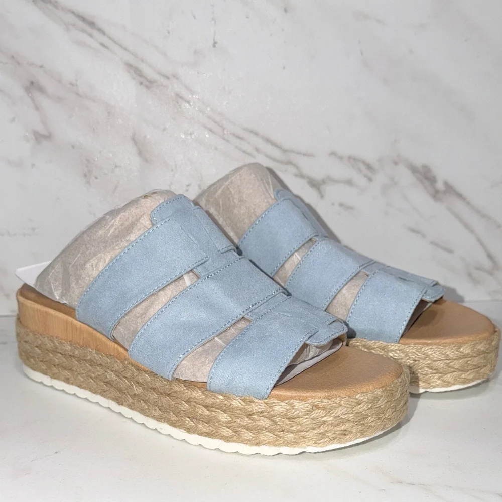 NEW Dr scholls electric Blue Espadrille Sandals sz 7